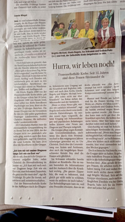 Artikel in der OTZ vom ...